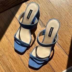 Nine West Blue Suede Block Heels